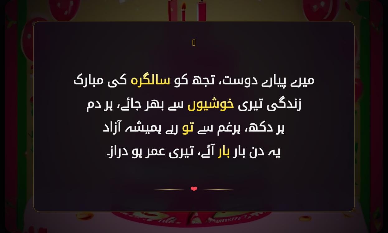 Birthday Shayari In Urdu For Friend